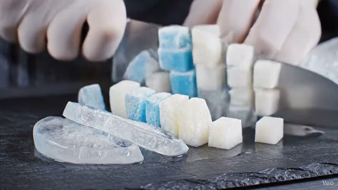 Frozen Fruit and Vegetable Slicing  ASMR