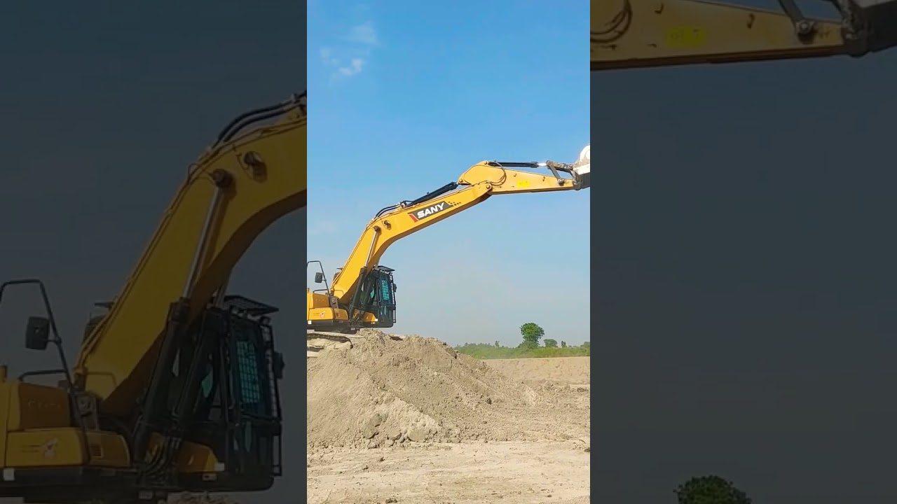 kobelco v/s sany excavator fight 