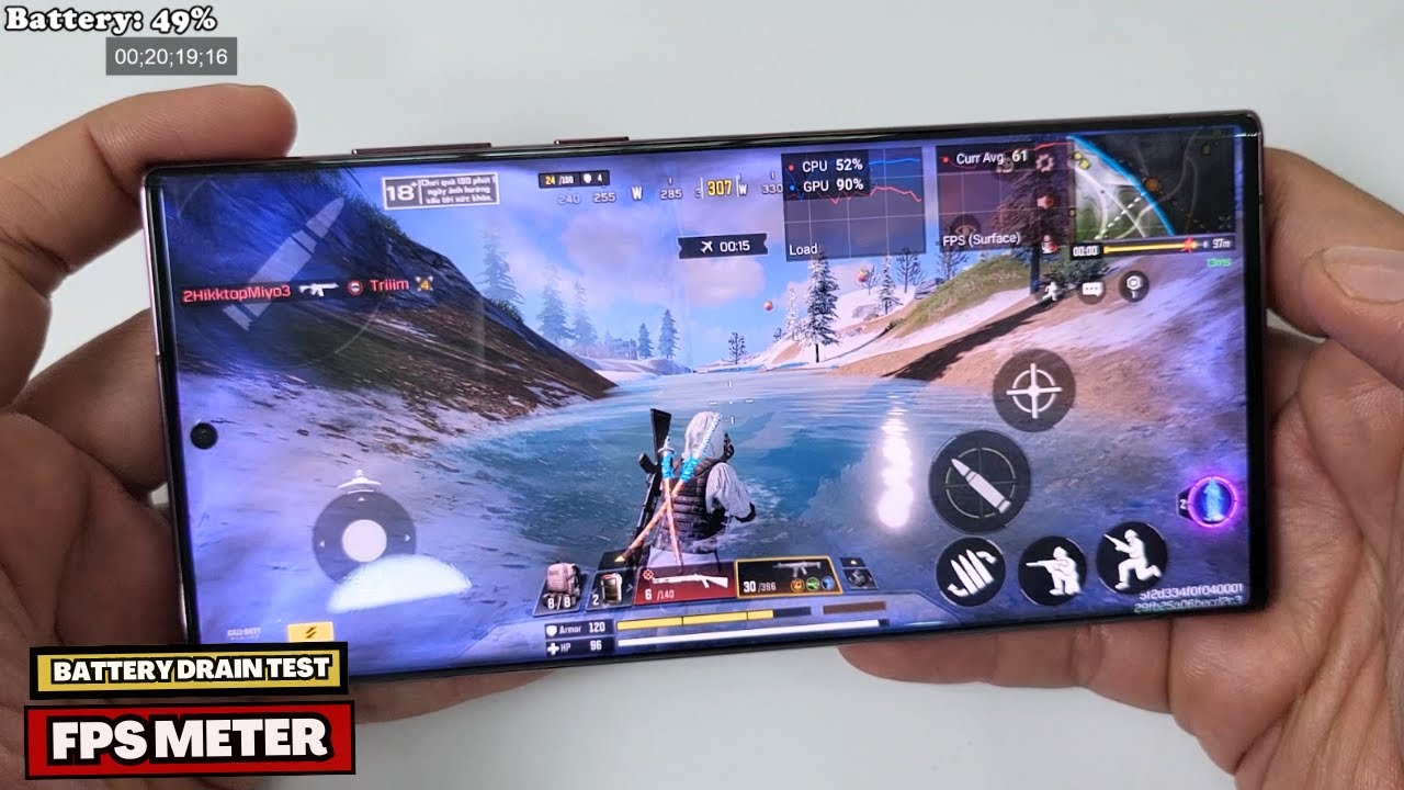 Samsung Galaxy S22 Ultra Test game Call of Duty Mobile CODM 2023