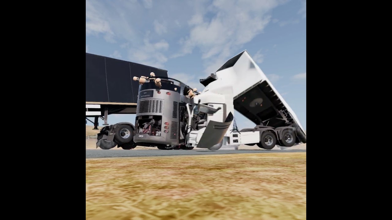 BeamNG.drive | Bus and Trailers crash test #shorts