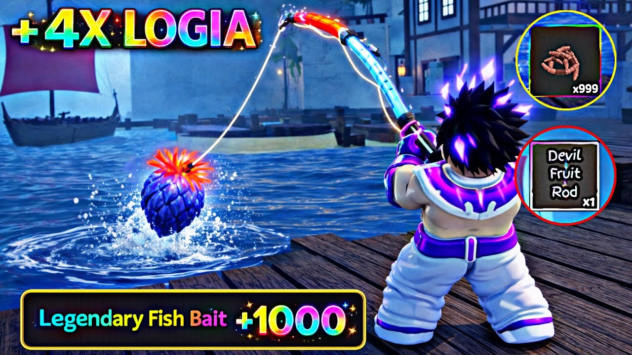|Melhor Método de Frutas no GPO|  Pescando 1000 Legendary Fish Baits com a Devil Fruit Rod +4x Logia