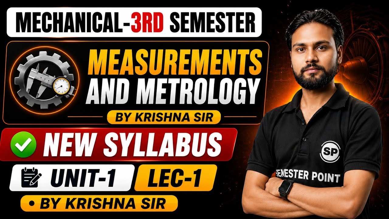 🔥MEASUREMENTS AND METROLOGY || MECHANICAL 3RD SEMESTER || UNIT-1 ||  NEW SYLLABUS 🎯|| BY KRISHNA SIR