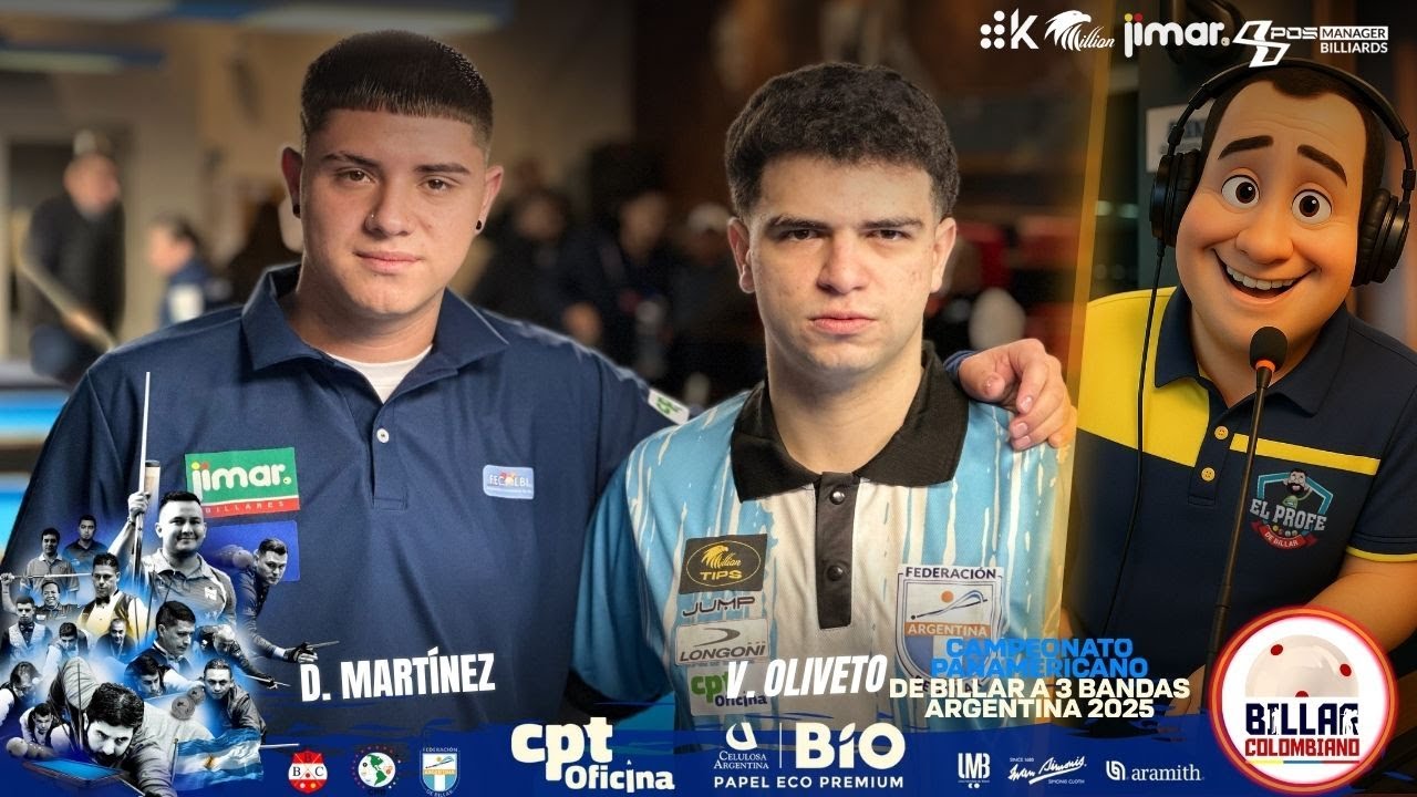 Valentino Oliveto Vs Duv&aacute;n Mart&iacute;nez  | Campeonato Panamericano Juvenil y Damas 🛑Boedo Billar Club