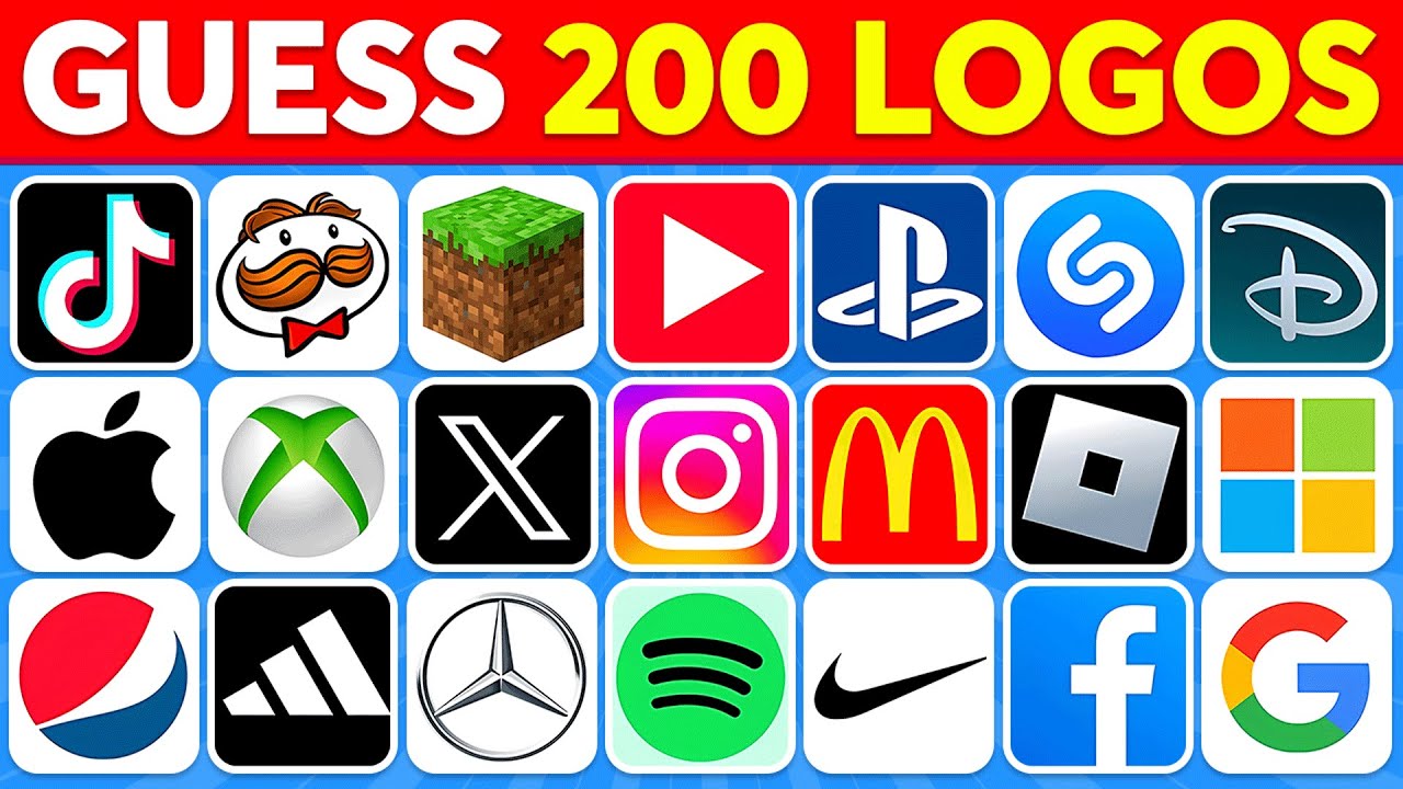 Guess the LOGO in 2 Seconds | 200 Famous Logos | Logo Quiz 2025