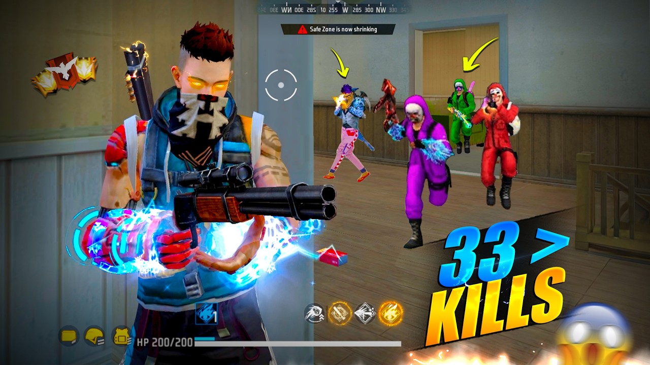 MAGICAL SOLO VS SQUAD 33 KILLS GAMEPLAY 🤯M1887 + M60 III 🎯GARENA FREE FIRE - PK GAMERS #freefire
