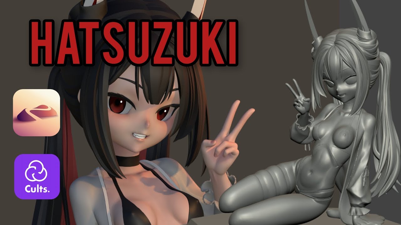 HATSUZUKI SKIN Azur Lane escultura anime nomad sculpt Time lapse