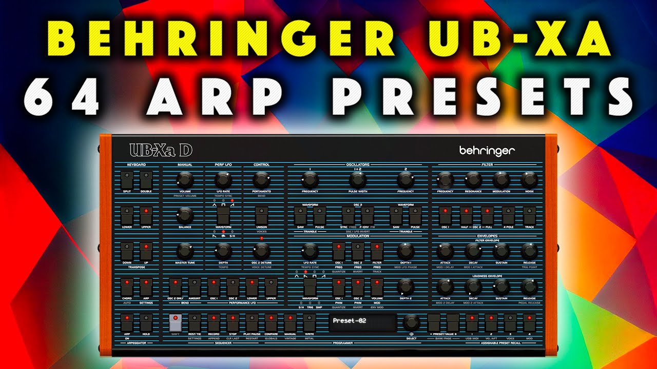 Behringer UB-Xa: 64 Arp Presets Vintage & Modern. Sound Demo