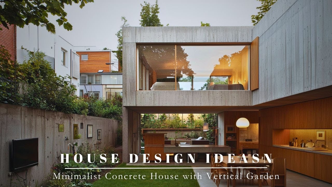 House Design Ideas Minimalist Concrete House with Vertical Garden