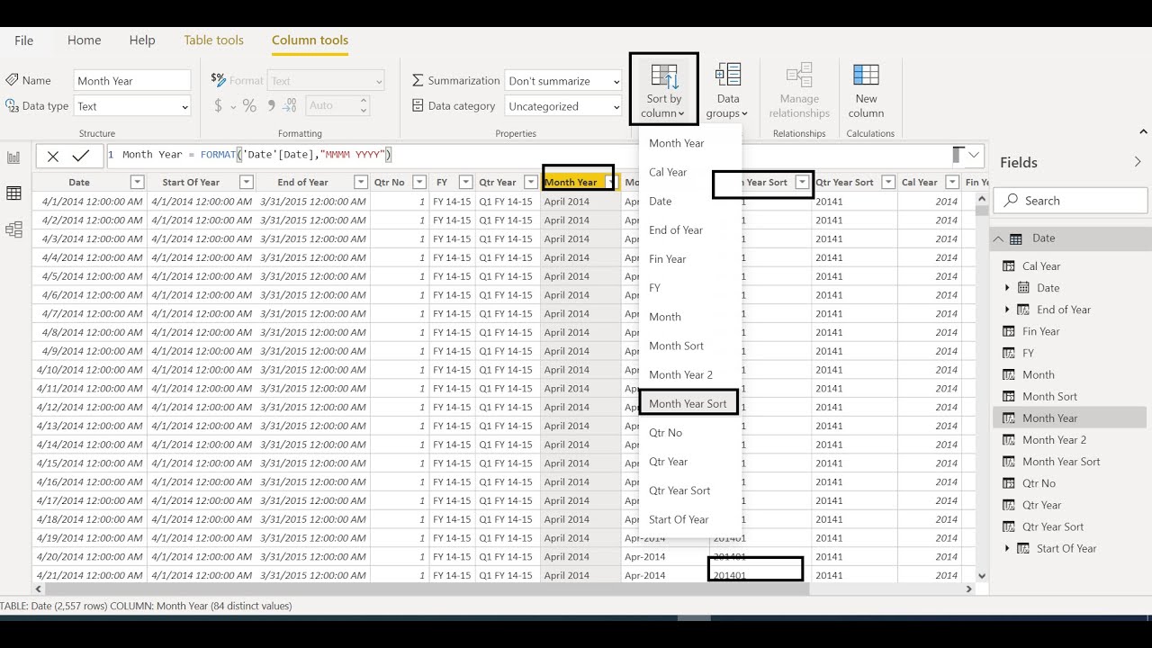 Sort Months by Fiscal Year in Power BI