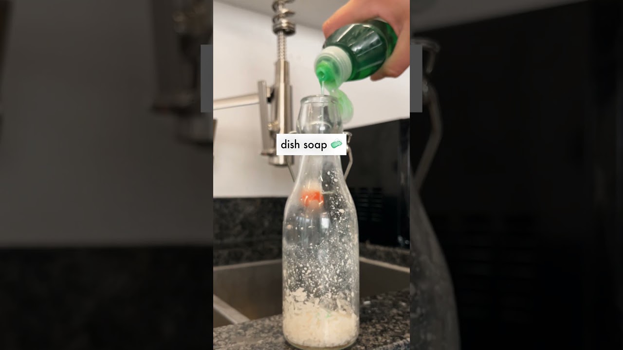 How to Effortlessly Clean Narrow-Necked Bottles with Rice and Soap  #cleantok  #cleaninghacks