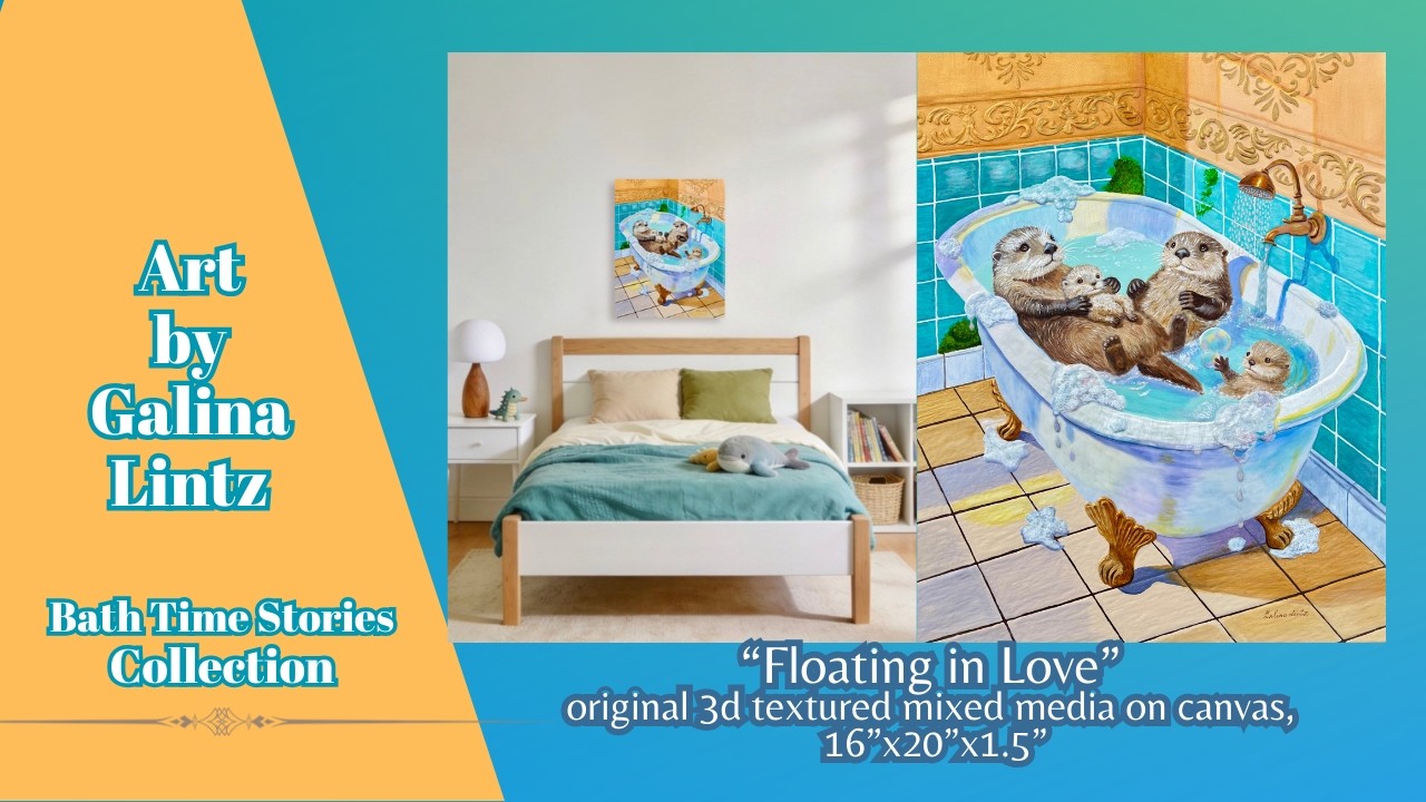 Creating “Floating in Love” | 3D Textured Mixed Media Painting | Bath Time Stories Collection