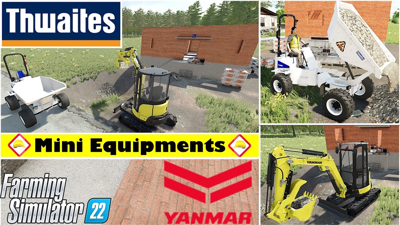 FS22 Mods in Action 👷 Yanmar Vio 27  mini excavator & Thwaites Mini dumper 👷For limited areas