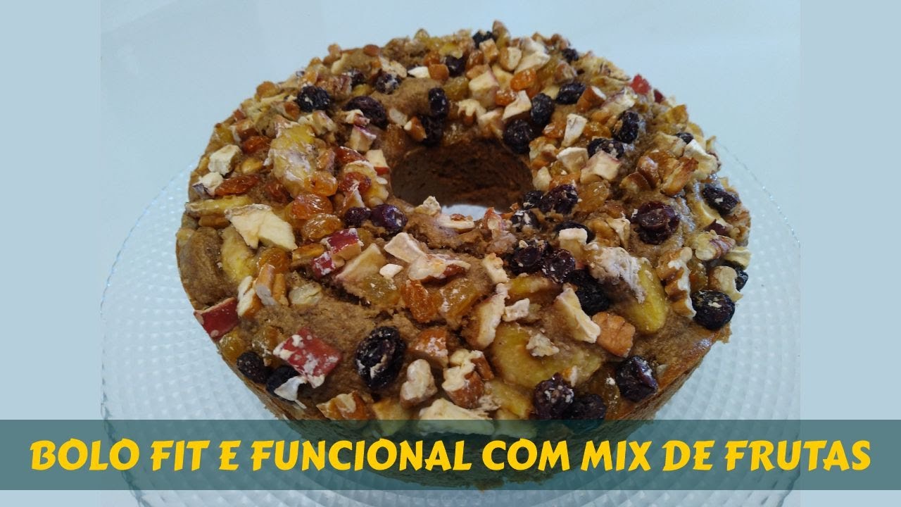 BOLO FIT DE MIX DE FRUTAS SEM GLÚTEN E SEM LACTOSE | FUNCIONAL E SUPER SAUDÁVEL