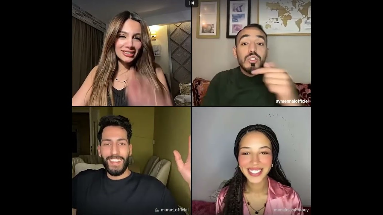 أيمن يحكي لمراد صهري😉👌 مراد اشتاق لمنال😍 لايف رباعي الحب❤️