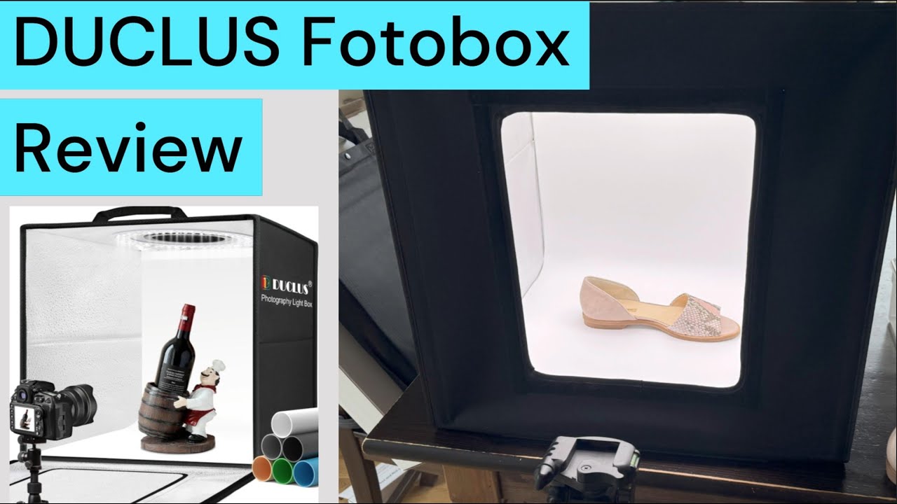 Review: Fotobox für professionelle Produktfotos mit dimmbaren LED-Licht 6 Farb-Hintergründen