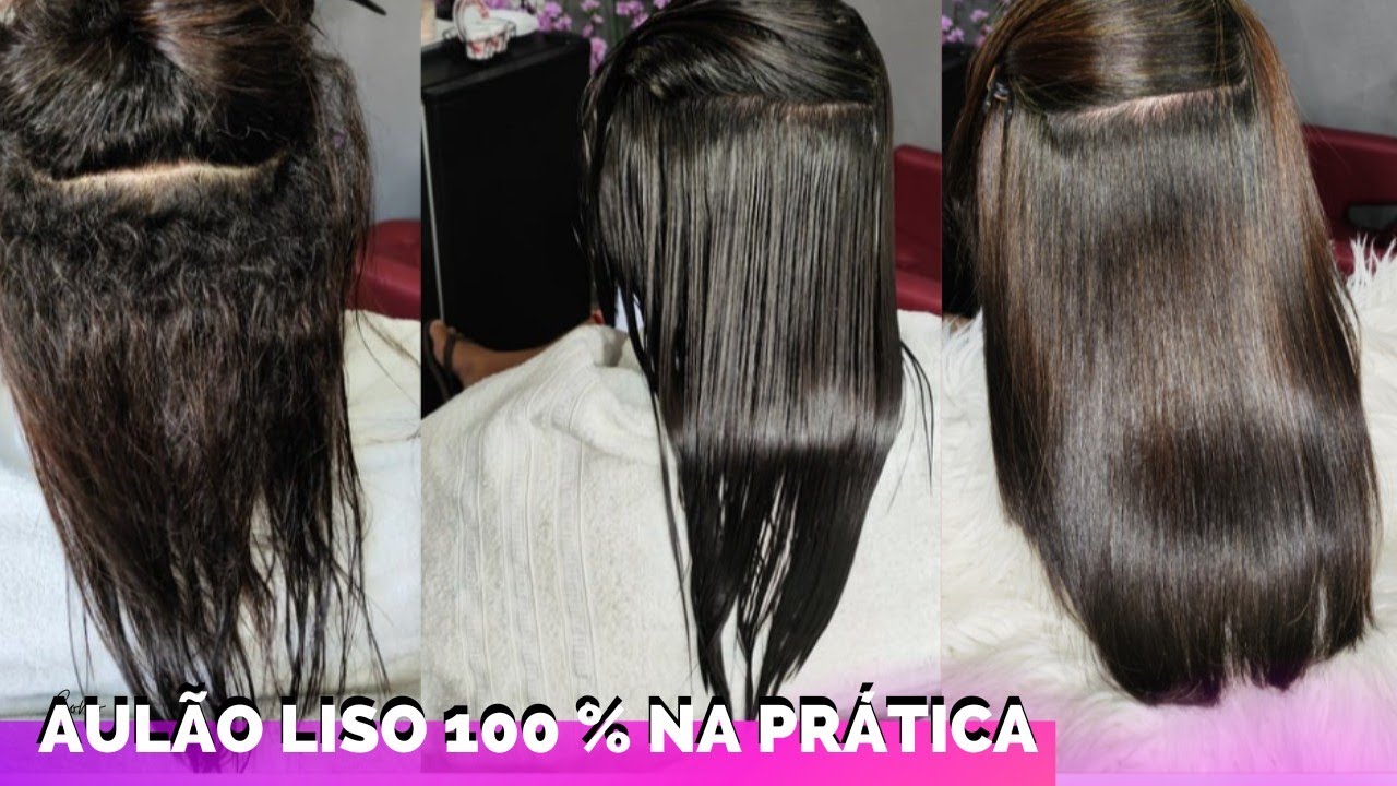 AULÃO LISO 100% NO PRÁTICA: EM CABELO CACHEADO, GROSSO, MÉDIO, COM COLORAÇÃO E BASTANTE FIOS BRANCOS