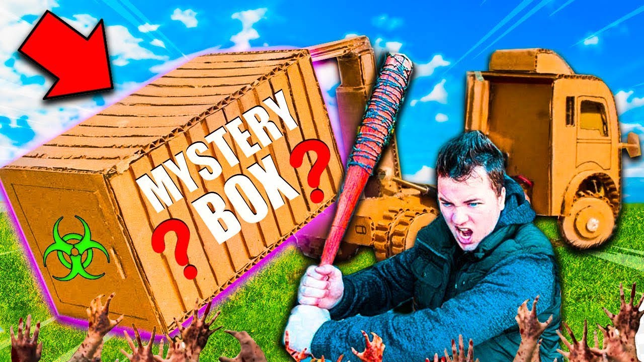 $10,000 Mystery Box Fort Zombies CAR Survival! 24 Hour ZOMBIES Nerf War Z 📦😱