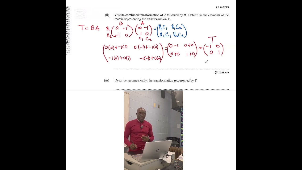 Csec Mathematics: transformational Geometry Matrices #csecmaths #cxcmath #education #mathematics 