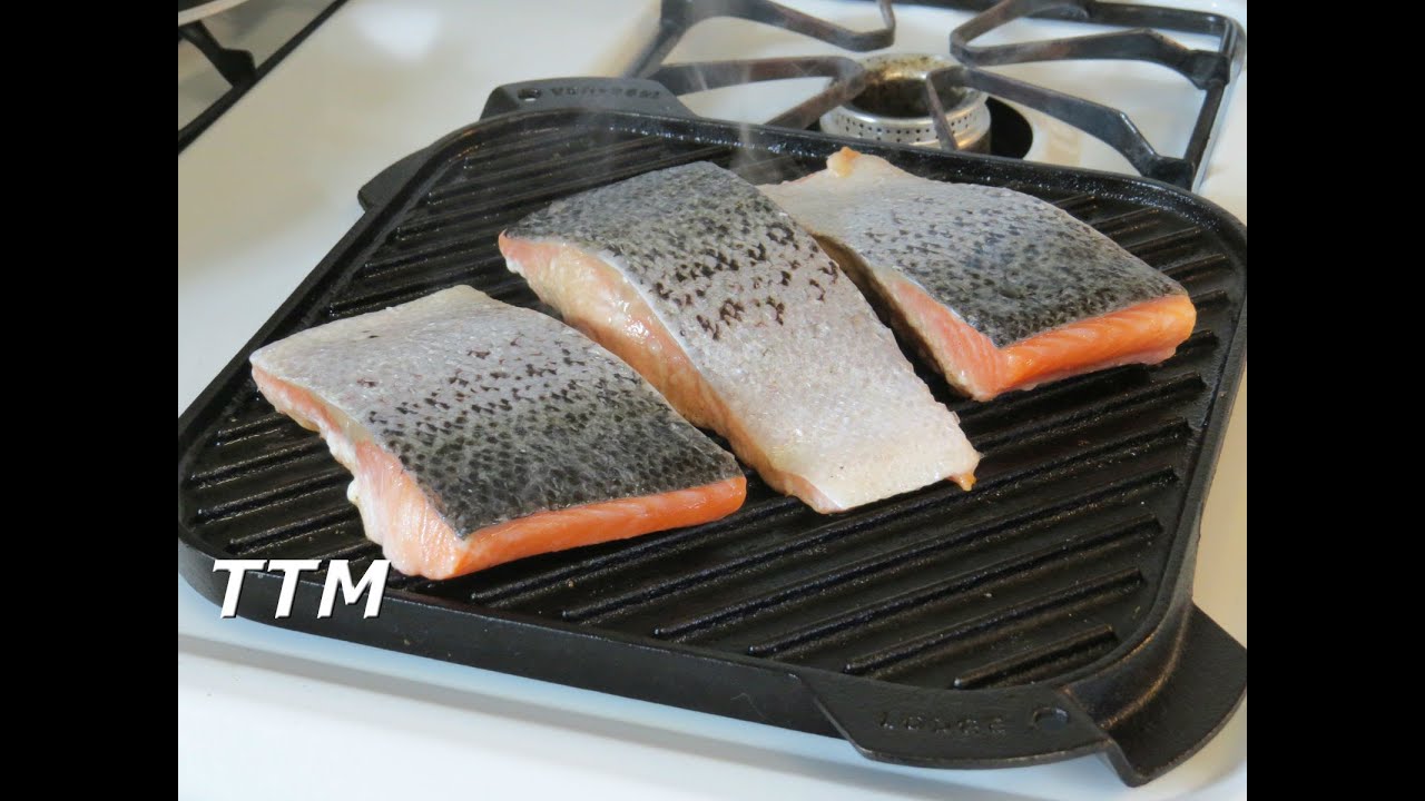 How to Cook Salmon on a Stove Top Cast Iron Grill~Easy Cooking
