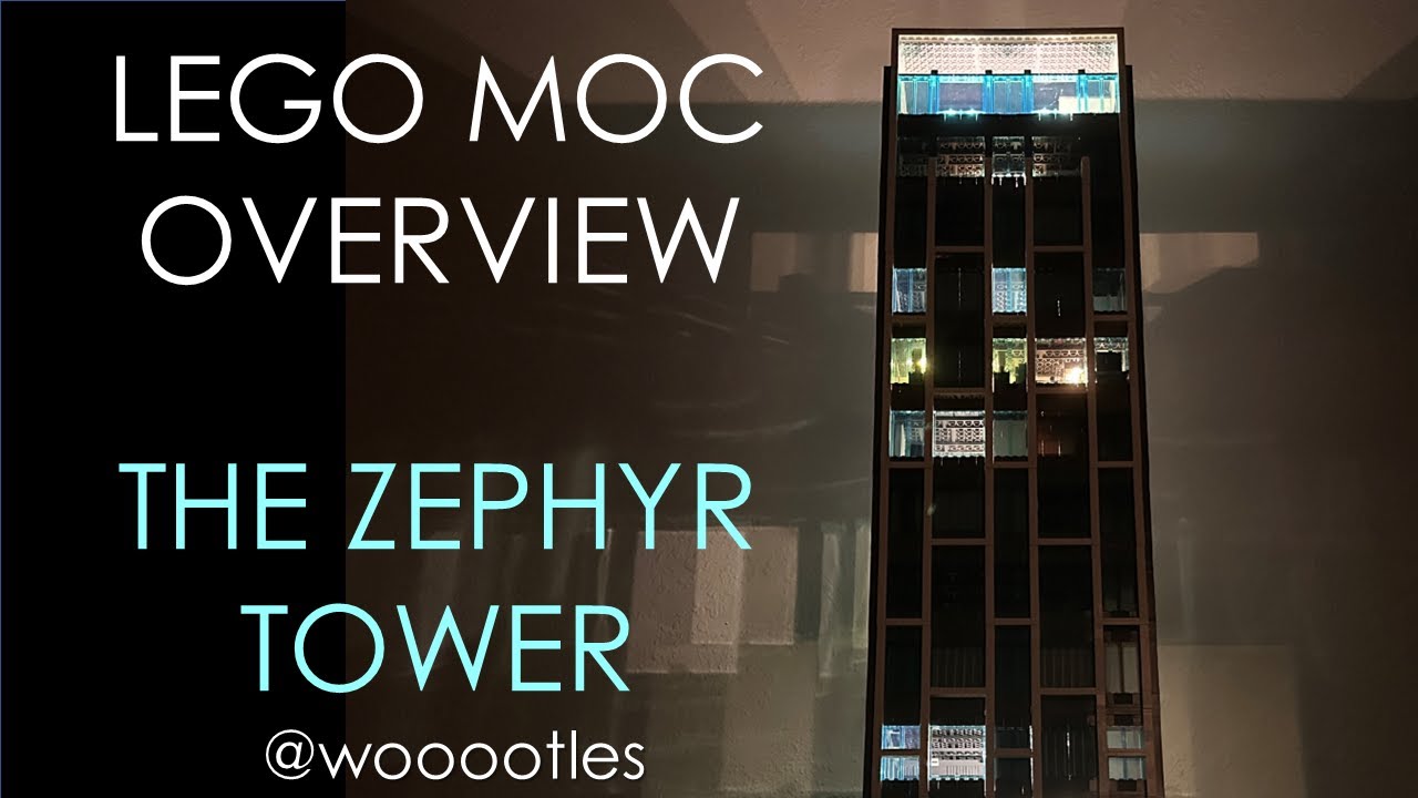 LEGO MOC Overview: The Zephyr Tower - Tallest Residential Tower in Wasabi District WITH LED LIGHTS!
