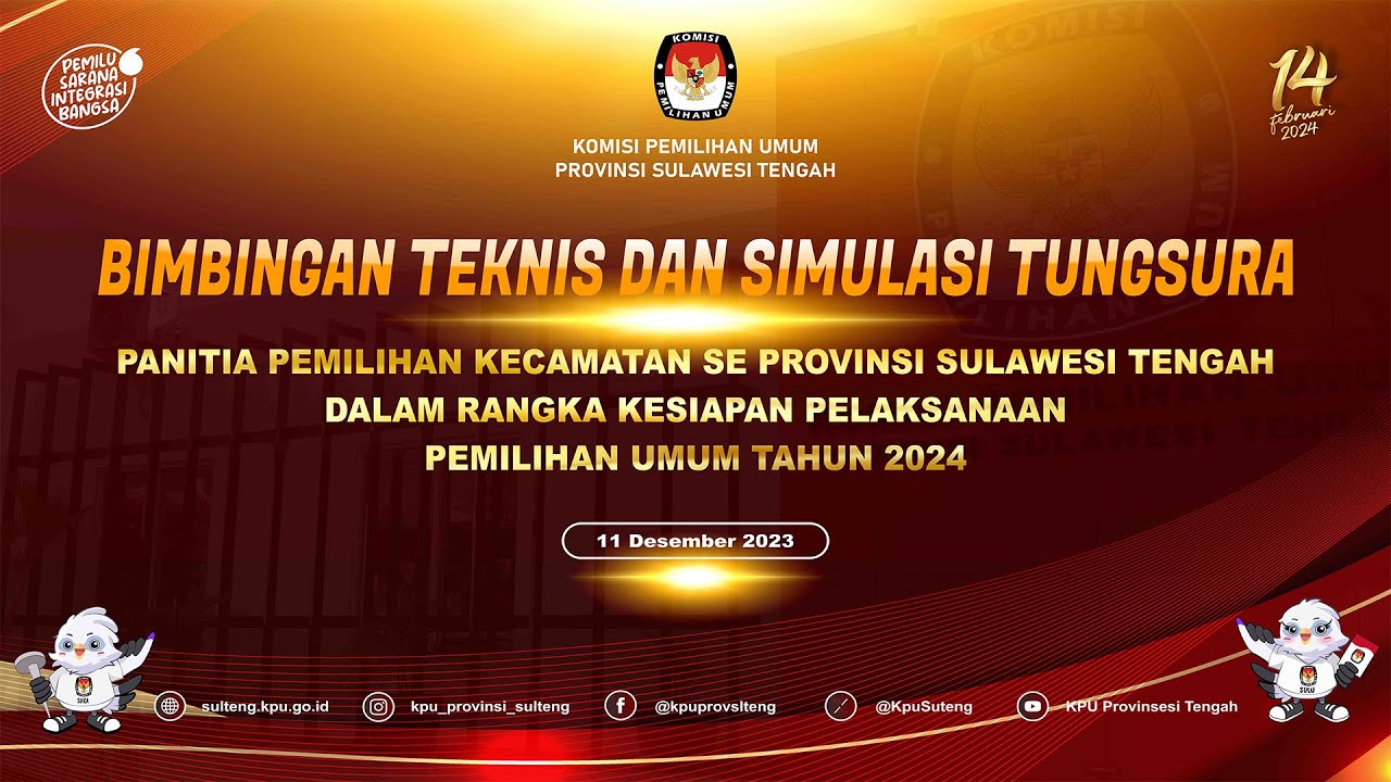 BIMTEK PPK SE - PROV SULTENG DALAM RANGKA KESIAPAN PEMILU 2024