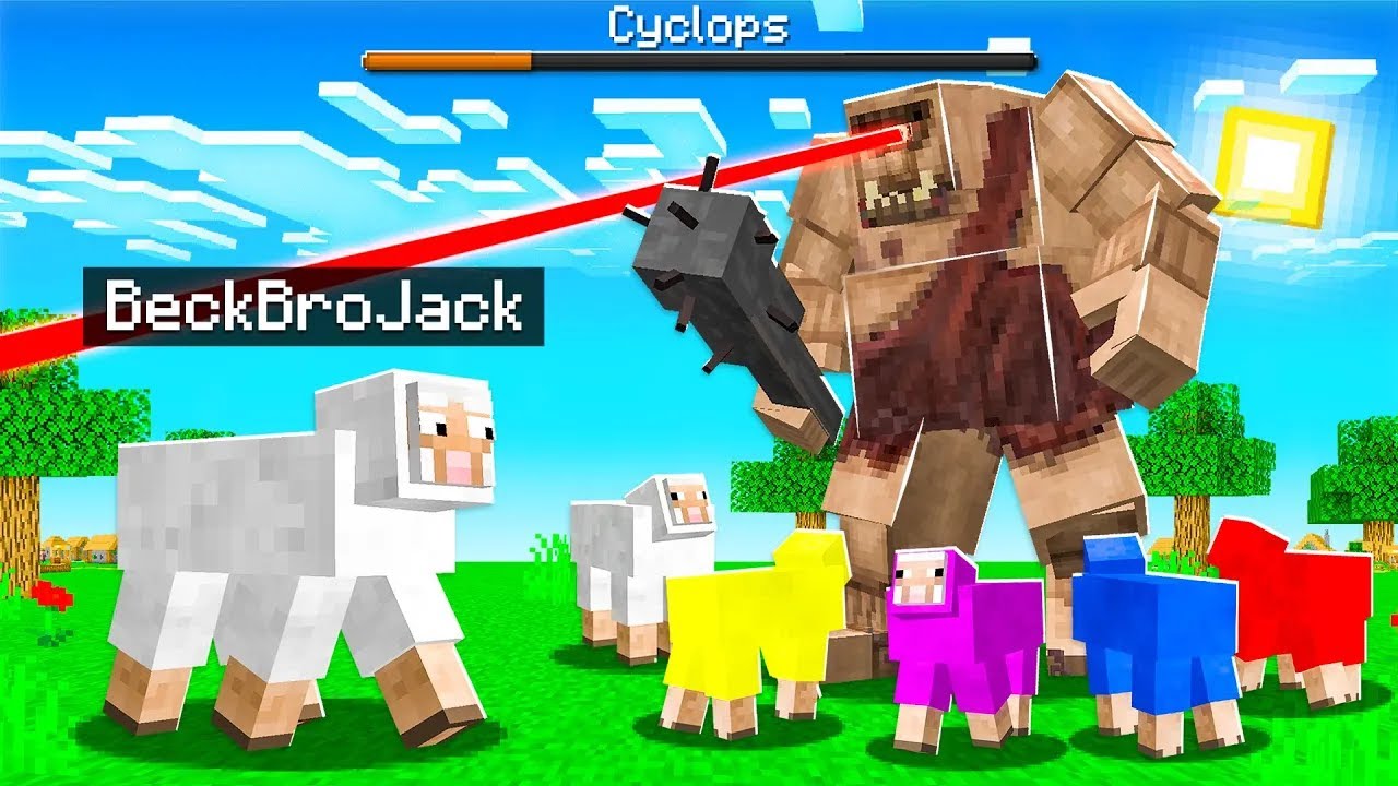 Playing MINECRAFT with a CYCLOPS BOSS! (strong)