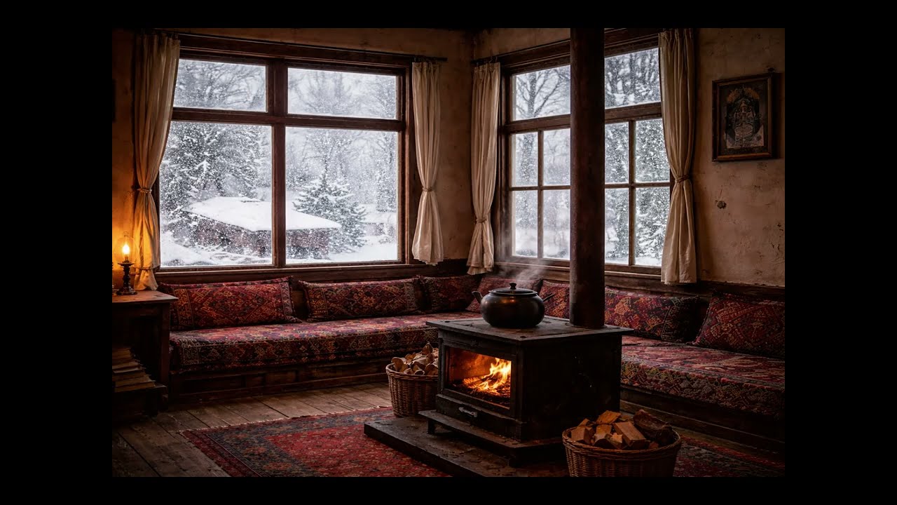 🌧️❄️ Huzur / Rahatlatıcı ❄️🌧️ Soğuk Kış Gecesi | Yağmur & Kar Yağışı