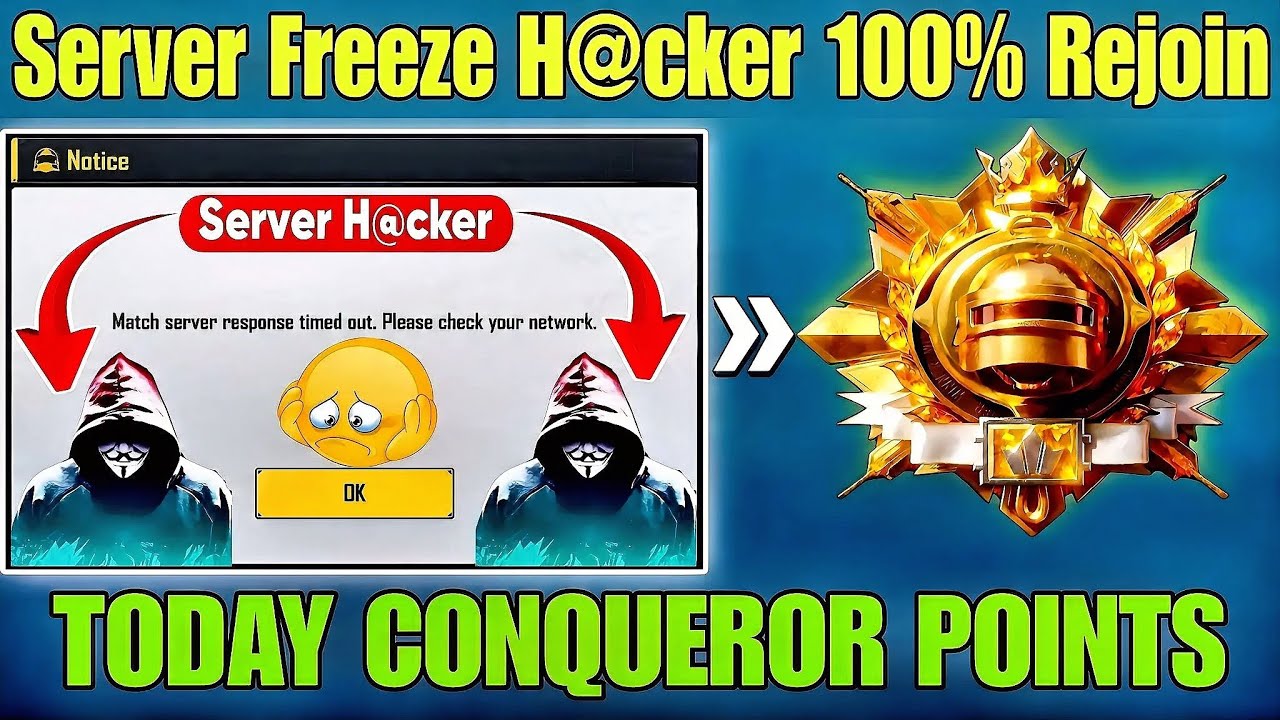 🔥Server Freeze H@cker💯 % Rejoin Ace Lobby⁉️TODAY CONQUEROR POINTS BGMI/PUBG 4.5 Rank Push Best Tips✅