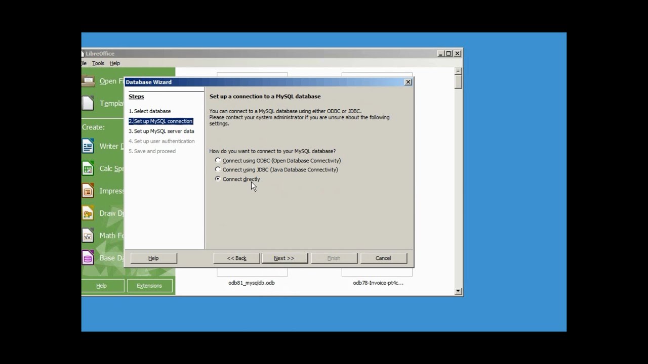 LibreOffice Base (83) Connect Directly