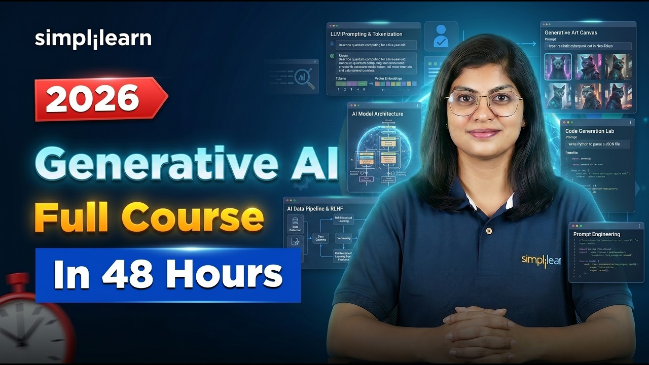 Generative AI Full Course 2026 | Generative AI Tutorial For Beginners | Gen AI Course | Simplilearn