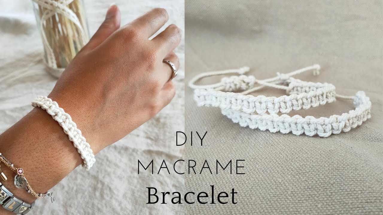 DIY | Bracelet en macramé simple et rapide | Le noeud plat