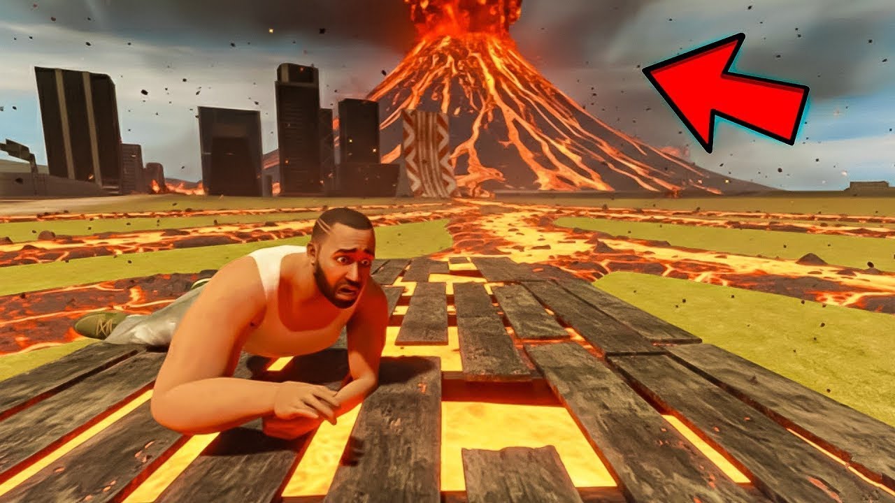 Franklin Survived Biggest Volcano Eruption In Indian Bike Driving 3D | GTA 5
