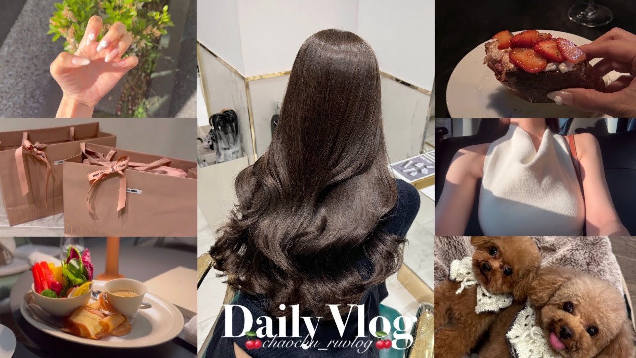 【vlog】1ヶ月の食事&美容vlog💇🏻‍♀️🎀 miumiu購入品紹介/麻布台ヒルズ/美容室ネイル/初めてのタフテイングなど🧶🤍