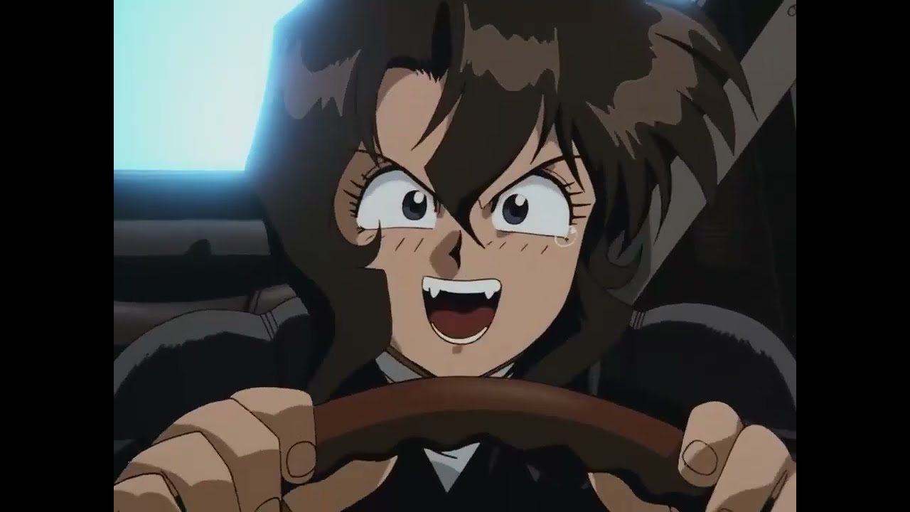 Looka Bomba over the gunsmith cats car chase scene