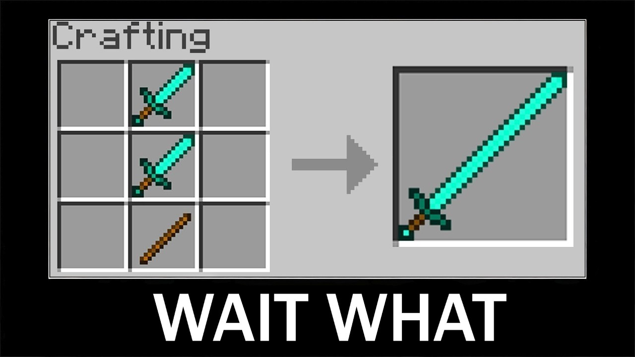 Minecraft wait what meme part 4 (Crafting Swords)
