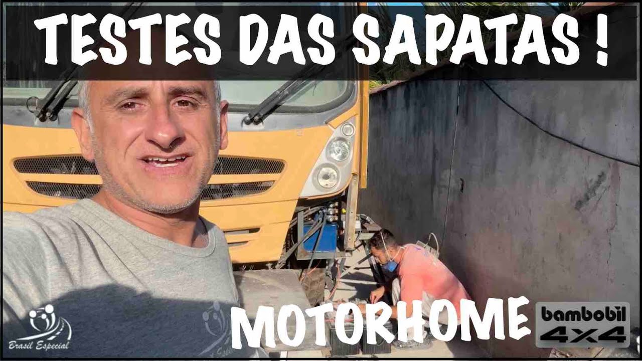 TESTES SAPATAS NIVELADORAS MOTORHOME - Brasil Especial BamBobil 4x4 Sapata Hidraulica Testes 10 2025