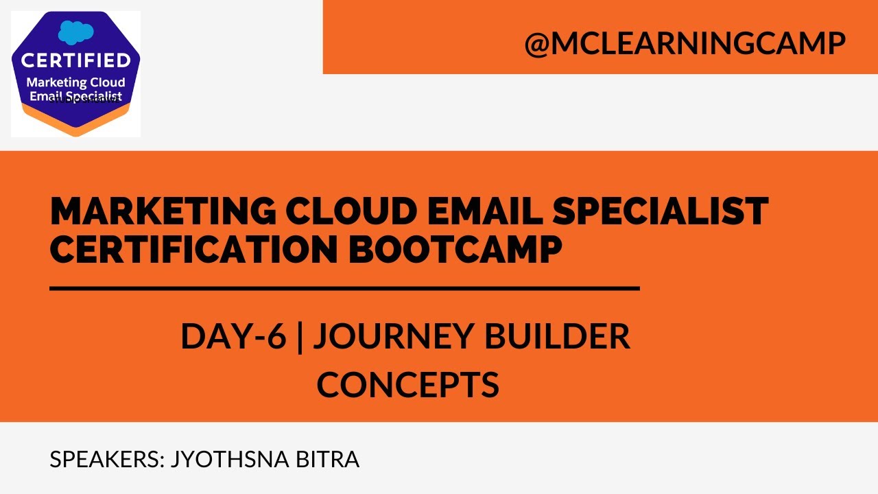 Marketing Cloud Email Specialist Bootcamp 2022 Day6 Journey Builder Concepts