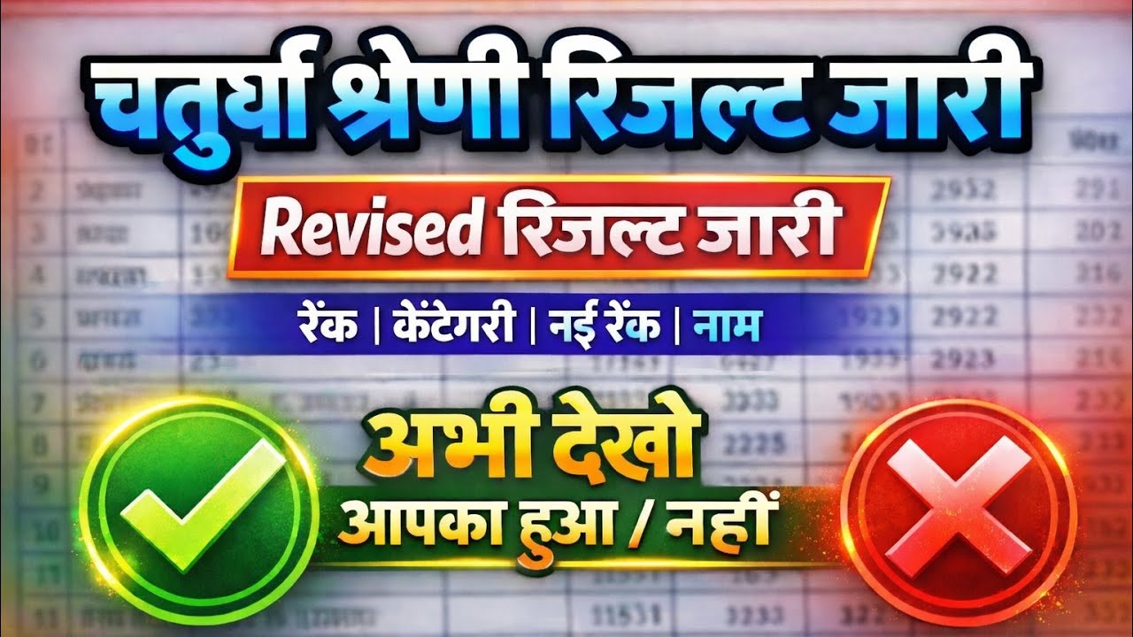 🔴LIVE RESULT: Rajasthan 4th grade result 2025 |  चतुर्थ श्रेणी कर्मचारी 2 गुणा लिस्ट जारी 2025