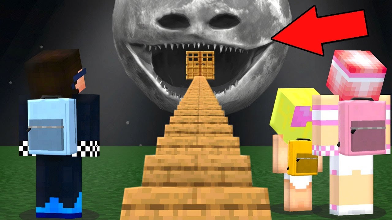 🌒ПОСТРОИЛИ ЛЕСТНИЦУ на ЛУНА ПРОСНУЛАСЬ в МАЙНКРАФТ! ШЕДИ ЛЕСКА И НУБИК MINECRAFT