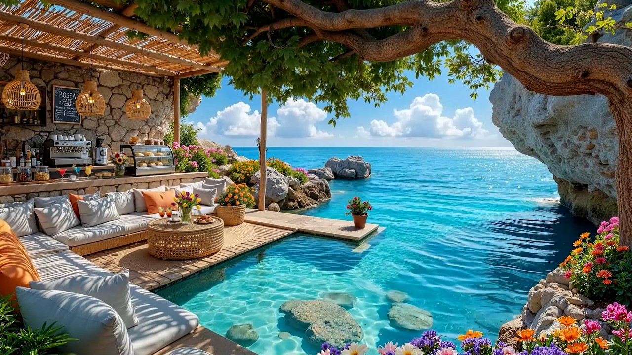 Sweet Morning Bossa Nova at Seaside Cafe Ambience ~ Relaxing Summer Jazz & Wave Sounds for Good Mood