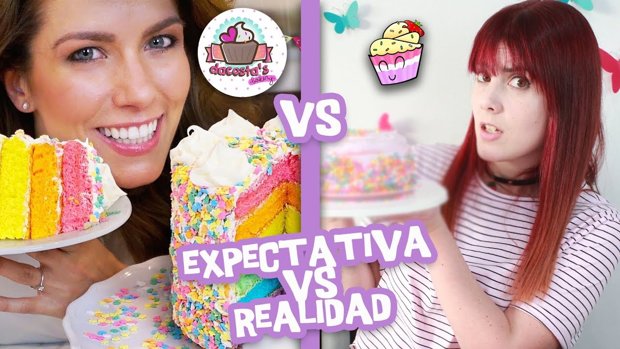 INTENTE SEGUIR EL TUTORIAL DE DACOSTA´S BAKERY • Pastel arcoíris sin horno │ Vainilla Crocante
