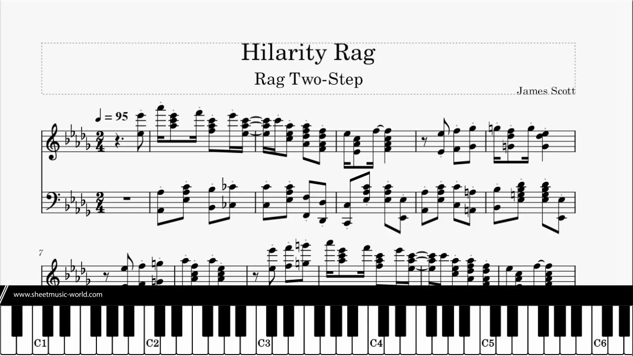 Hilarity Rag - James Scott - Piano (Ragtimes Sheets - Ragtime Tutorial Piano score)
