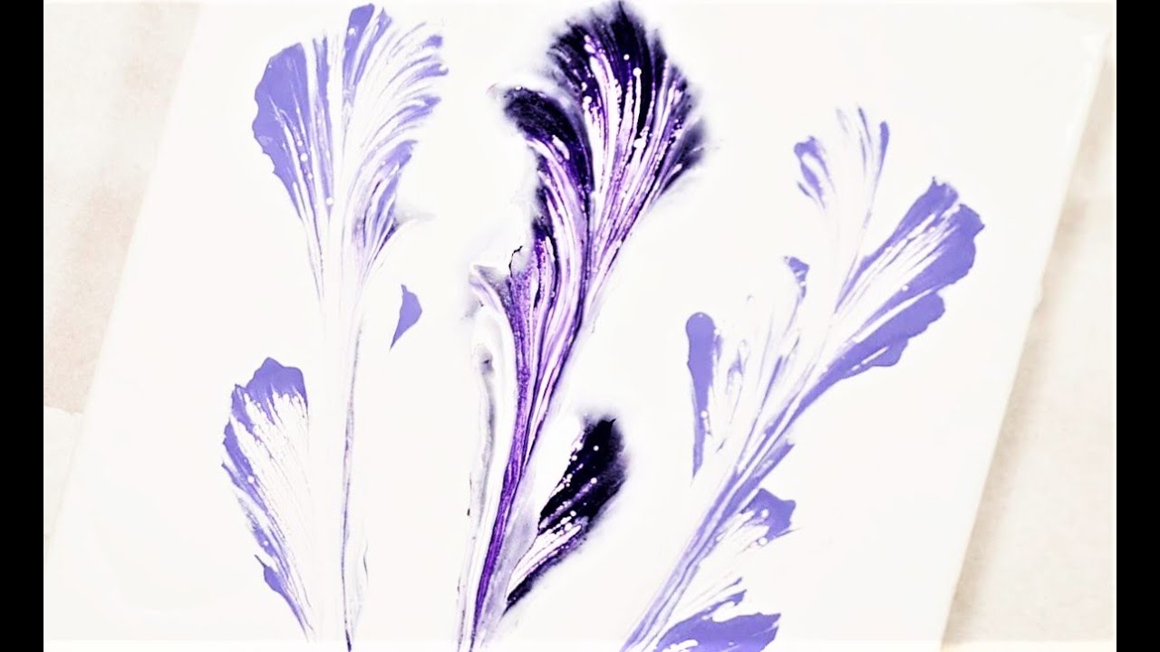 Flowers | Acrylic Pouring String Techinque | Acrylic Pouring String Pull | Acrylic Pouring Recipe