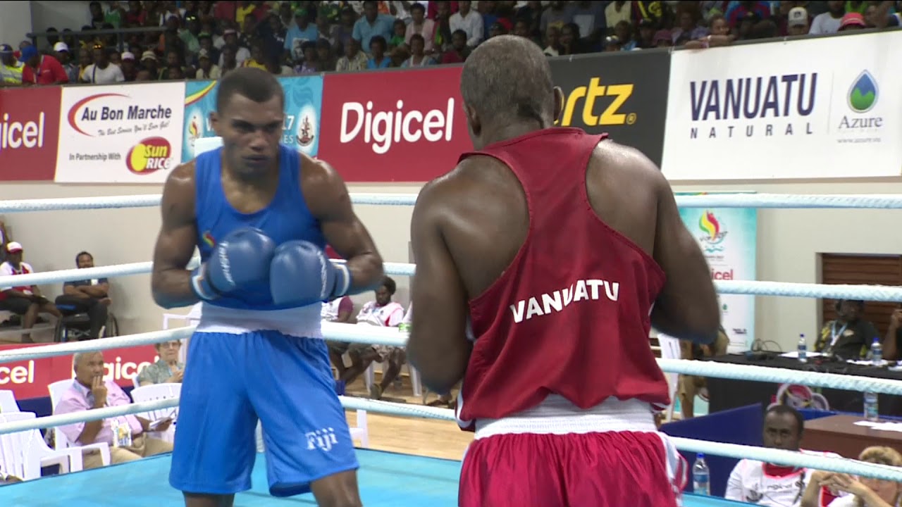 Pacific Mini Games Van2017 Boxing 75kg Vanuatu vs Fji