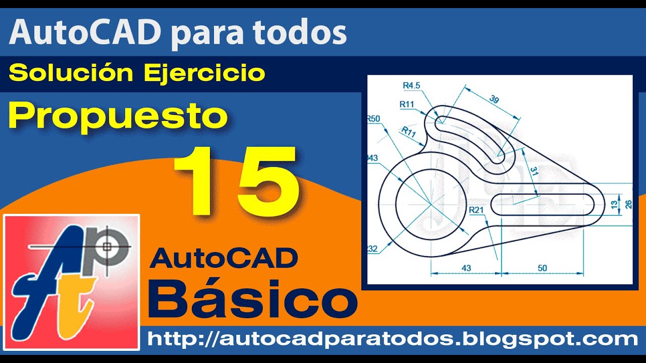 AutoCAD Básico - Solución Ejercicio Propuesto 15