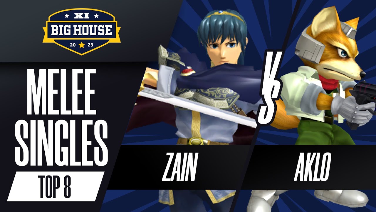 Zain (Marth) vs Aklo (Fox) - Melee Singles Losers Top 8 - The Big House 11
