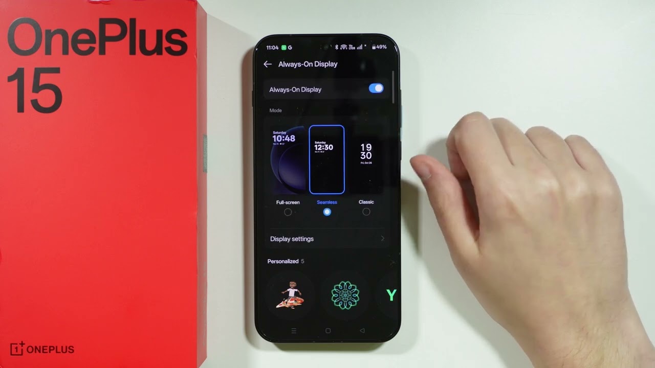 OnePlus 15: как включить/выключить функцию Always On Display (AOD)