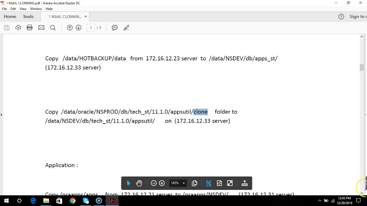 Oracle Application DBA: Cloning by hot backup