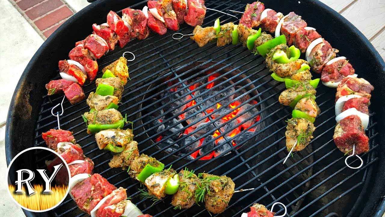 My Mediterranean Kebabs Grilled On The Weber Kettle