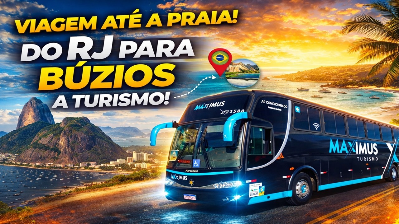 Viagem até a praia! Do RJ para Búzios a Turismo!